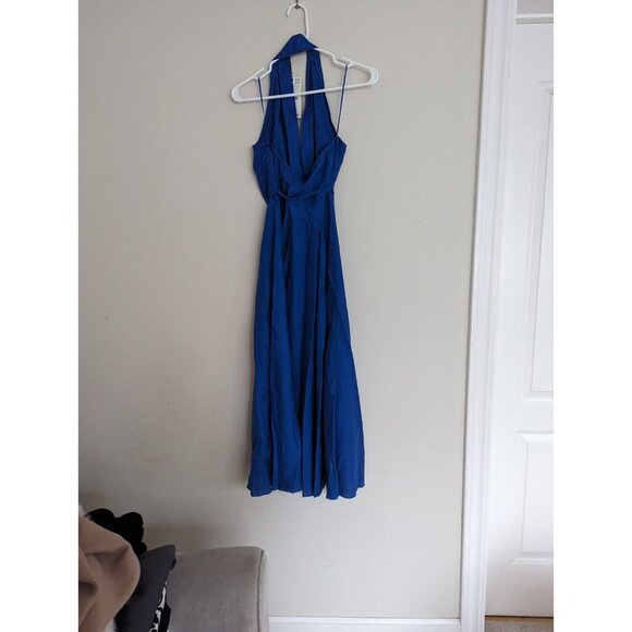 ZARA WOMAN LINEN BLEND HALTER DRESS INK BLUE XS S M L | 4786/293 NWT - Picture 15 of 15